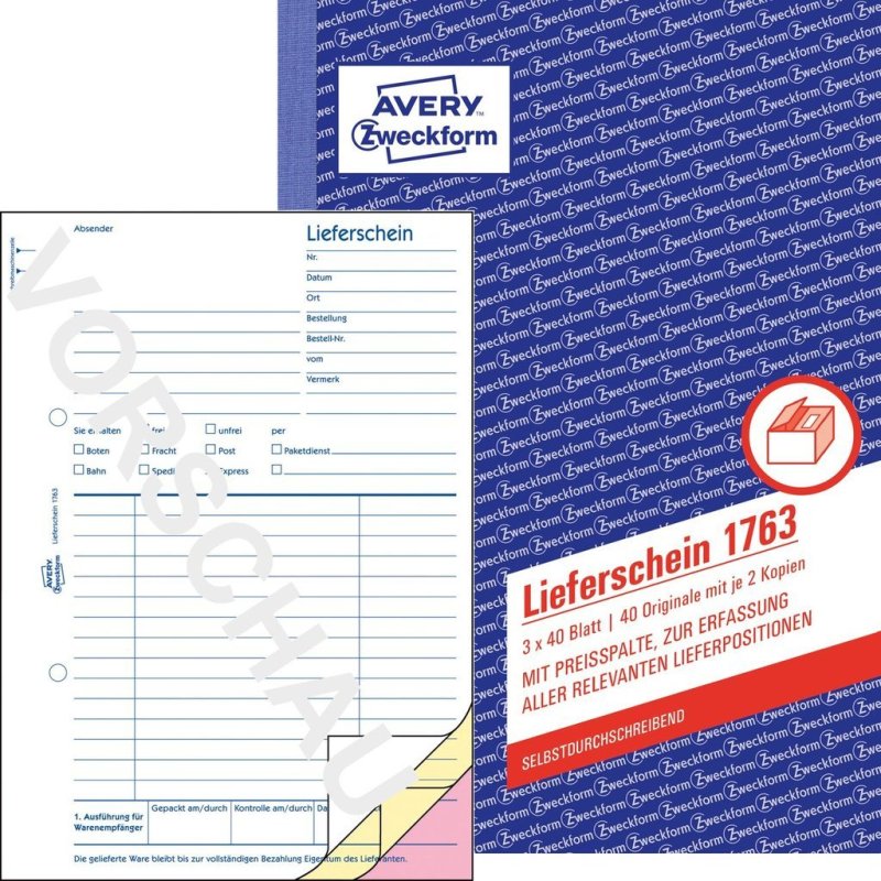 Avery 1763 accounting form/book A5 40 pages