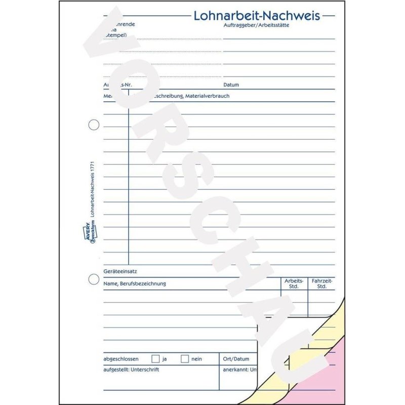 AVERY Zweckform Formularbuch "Lohnarbeit-Nachweis", SD, A5