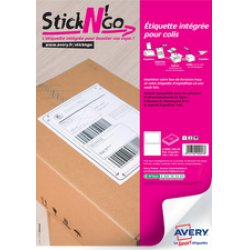 AVERY Etiquette intégrée Stick'NGo, 120 x 164 mm, blanc