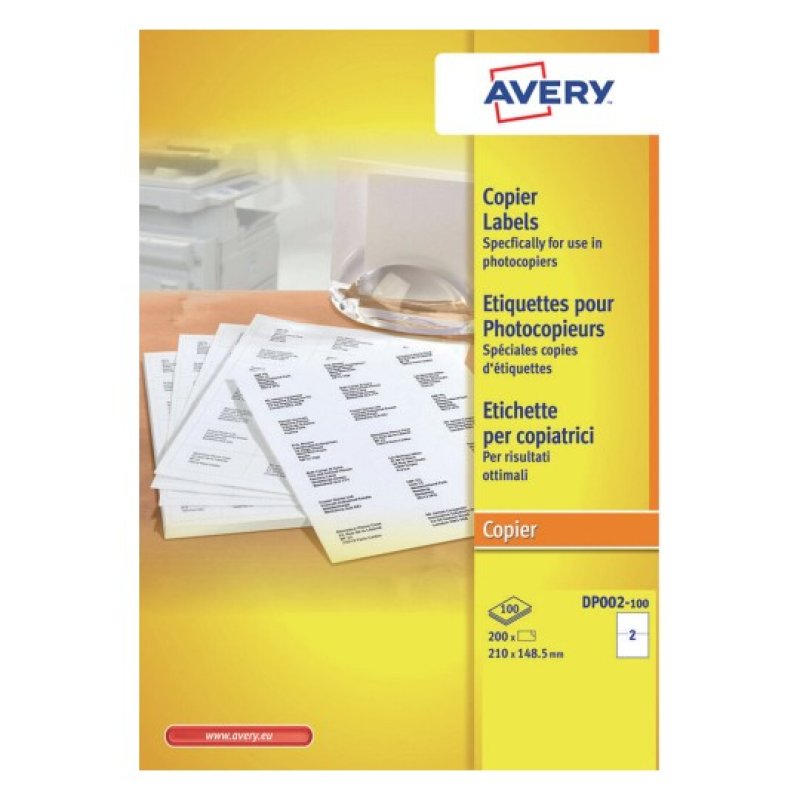 Avery DP002-100 étiquette à imprimer Blanc Imprimante d'étiquette adhésive
