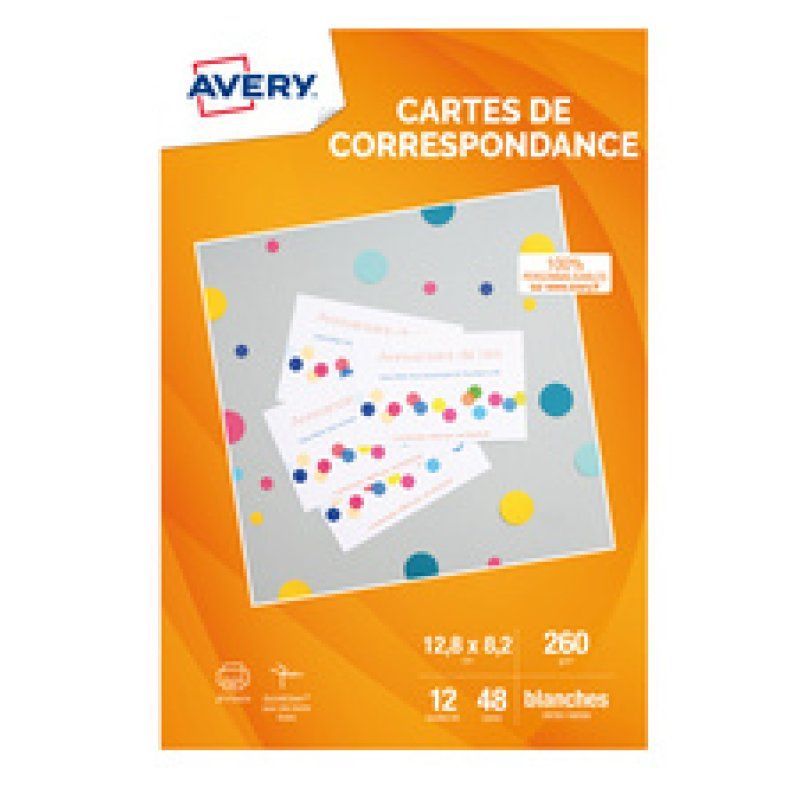 AVERY Cartes de correspondance, 128 x 82 mm