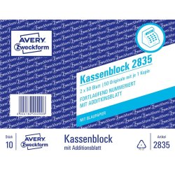 AVERY Zweckform Formularbuch "Kassenblock", 2 x 50 Blatt