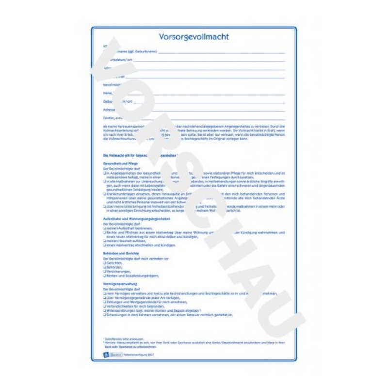 AVERY Zweckform Vordruck "Patientenverfügung", 220 x 163 mm