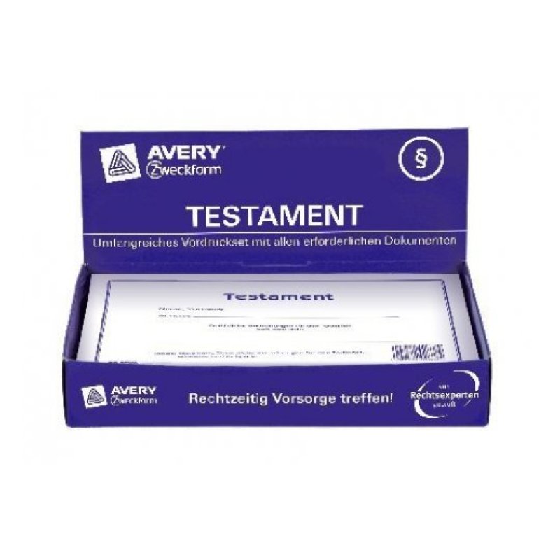 AVERY Zweckform Vordruck "Testament", 220 x 163 mm