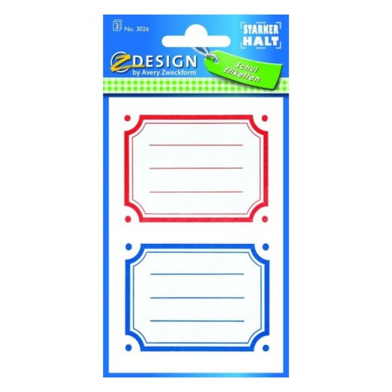 Avery 3026 self-adhesive label Permanent Blue, Green, Red, White, Yellow 6 pc(s)