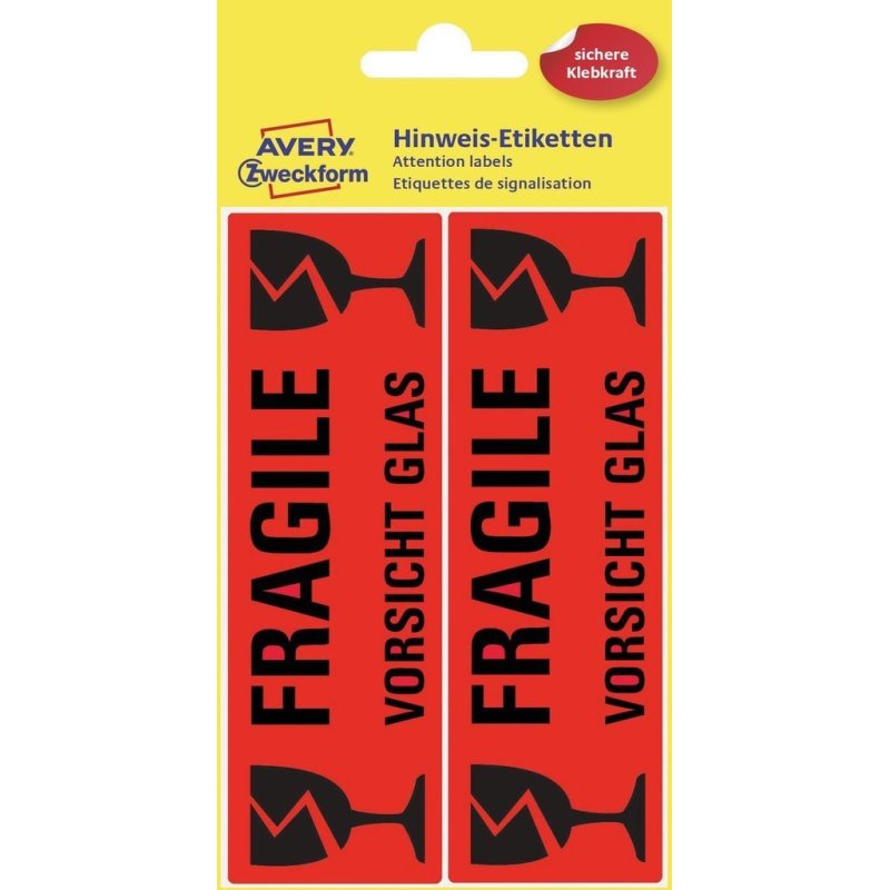Avery 3050 self-adhesive label Rectangle Permanent Black, Red 10 pc(s)