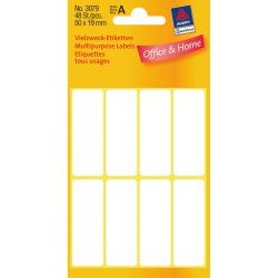 Avery Manual Labels, White, 50 x 19 mm