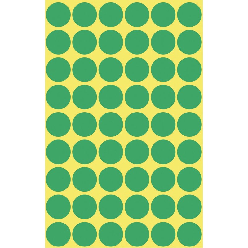 Avery Pastilles de couleur, vert, Ø 12,0 mm, Adhésif permanent