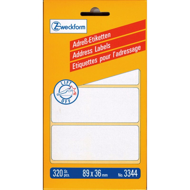 Avery 3344 self-adhesive label Rounded rectangle White 320 pc(s)