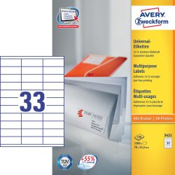 AVERY Zweckform Etiquette universelle, 70 x 25,4 mm, blanc