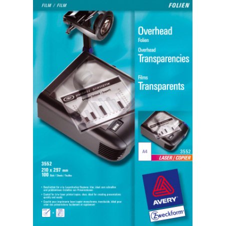 AVERY Zweckform Transparents pour rétroprojecteur, A4, clair