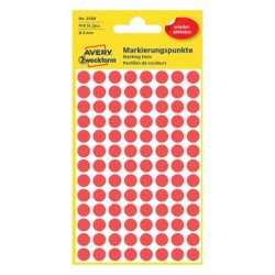 AVERY Zweckform Pastille de couleur, enlevable, 8 mm, rouge