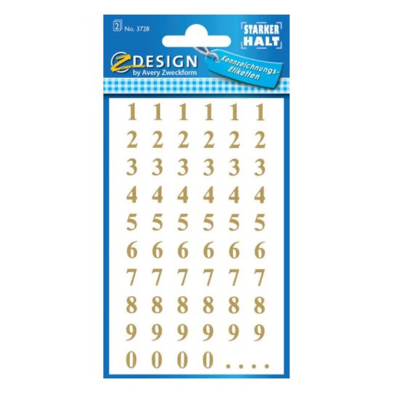 Avery 3728 self-adhesive label Permanent Gold 124 pc(s)