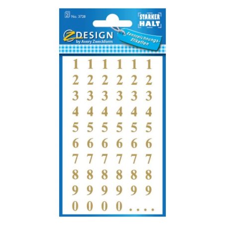 Avery 3728 self-adhesive label Permanent Gold 124 pc(s)