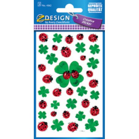 AVERY Zweckform ZDesign Sticker "coccinelle et trèfle"