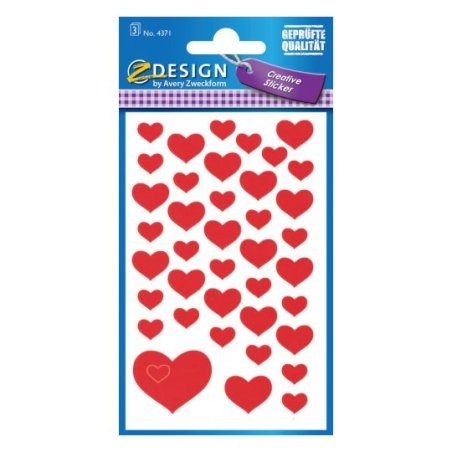 Avery 4371 decorative sticker Paper Red Permanent 117 pc(s)