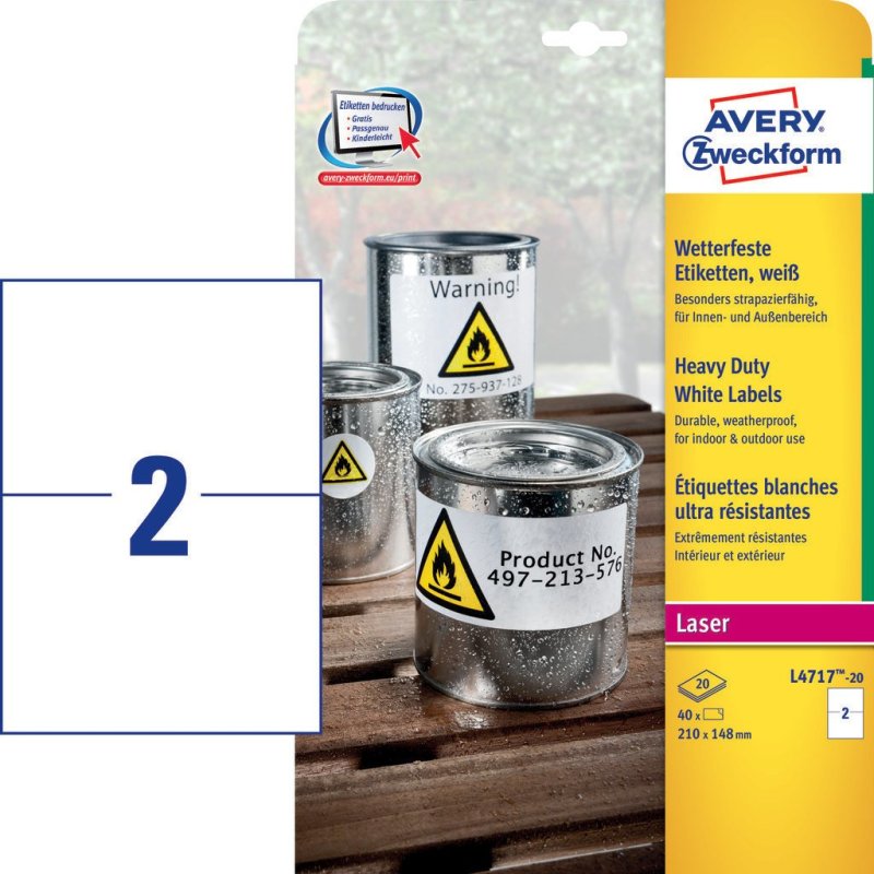 AVERY Zweckform Etiquette, 210 x 148 mm, blanc