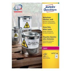 Avery L4773-100 étiquette auto-collante Rectangle aux angles arrondis Permanent Blanc 2400 pièce(s)