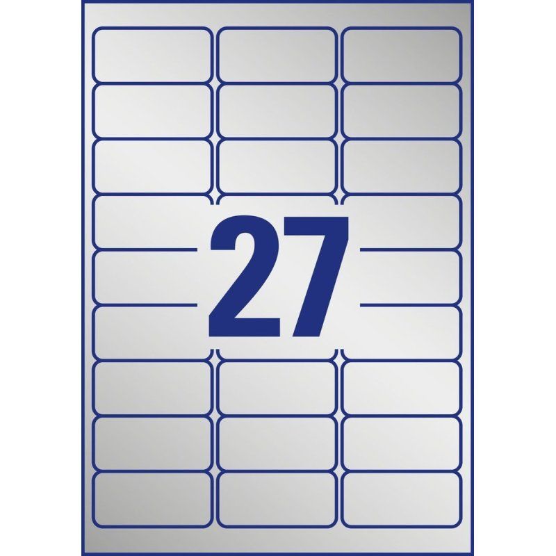 Avery L6011-20 étiquette auto-collante Rectangle aux angles arrondis Permanent Argent 540 pièce(s)