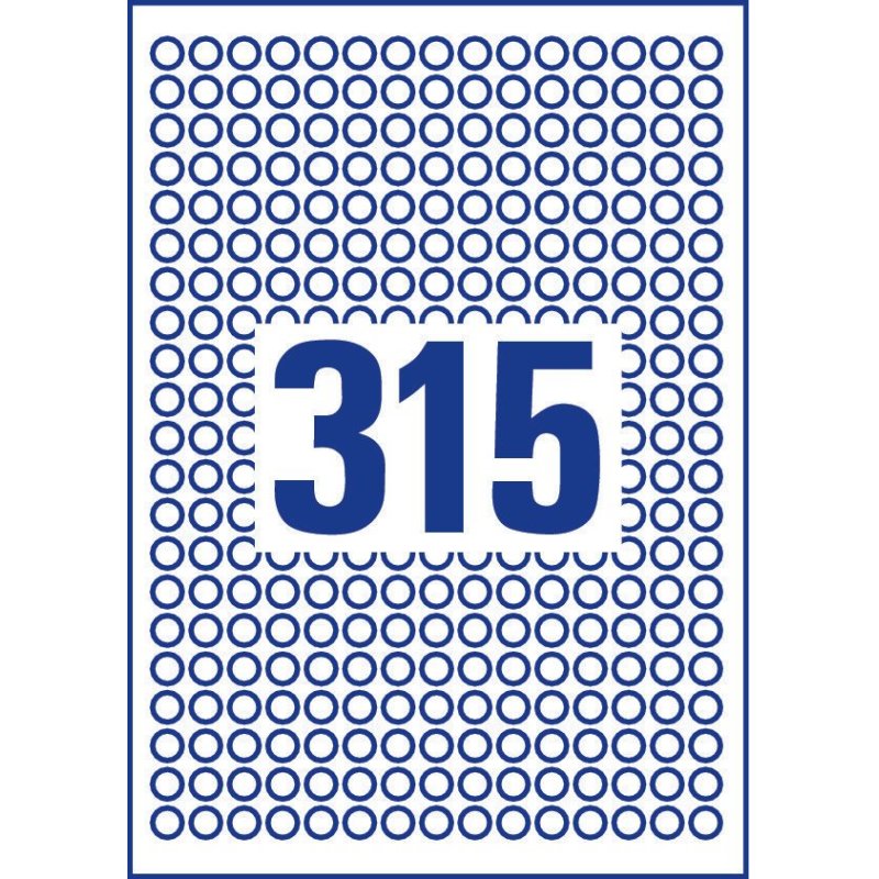 Avery L6019REV-25 self-adhesive label Circle Removable White 7875 pc(s)