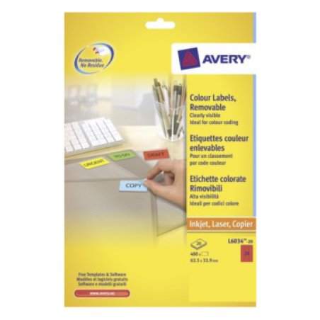 AVERY Zweckform Etiquette universelle, 63,5 x 33,9 mm, rouge