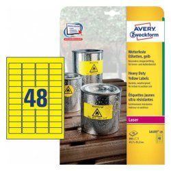 Avery L6103-20 self-adhesive label Rectangle Permanent Yellow 960 pc(s)