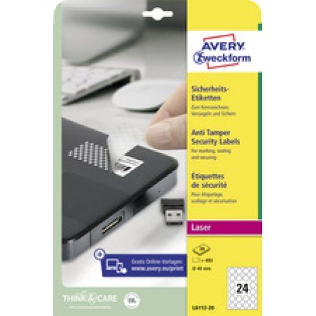 AVERY Zweckform Etiquette de sécurité, rond, diamètre 40 mm