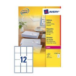 AVERY Zweckform Etiquette d'adresse, 63,5 x 72,0 mm, blanc