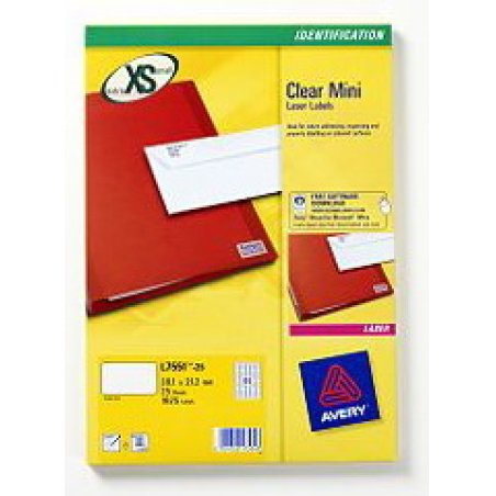 Avery L7551-25 printer label Transparent