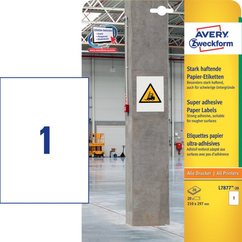 AVERY Zweckform Etiquette papier, ultra-adhésif, blanc