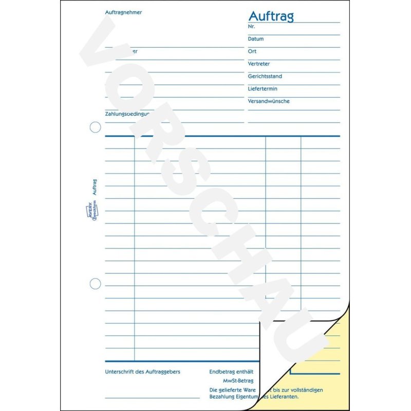 Avery 1721-5 accounting form/book A5 40 pages