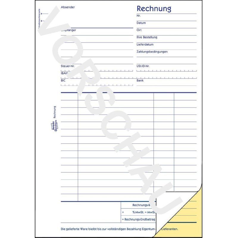 Avery 1730-5 formulaire et livre de comptabilité A5 40 pages