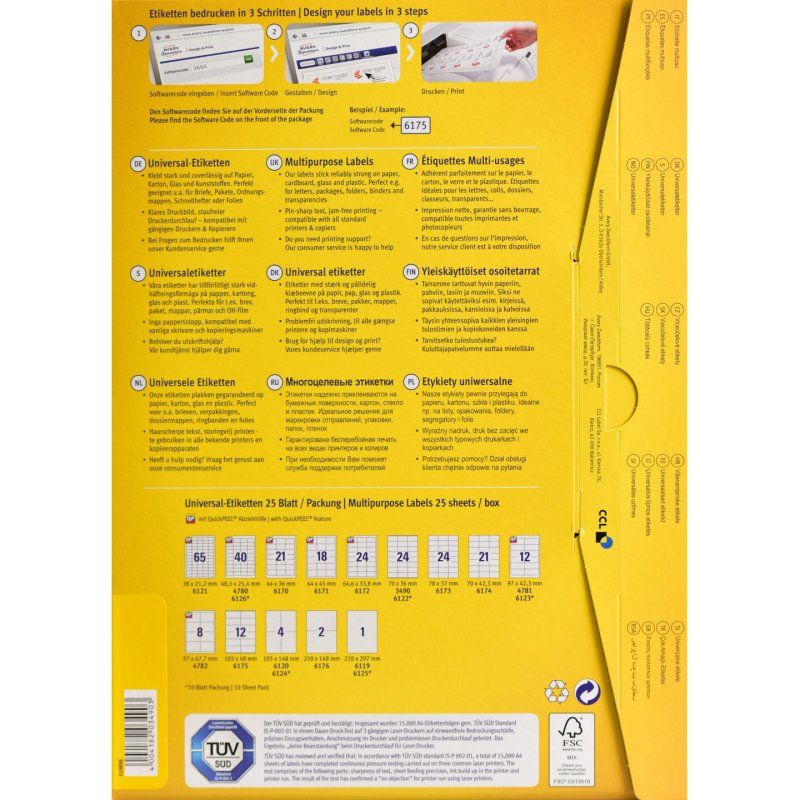 AVERY Zweckform Etiquette universelle, 70 x 36 mm, blanc