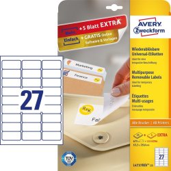 AVERY Zweckform Etiquette universelle, 63,5 x 29,6 mm, blanc