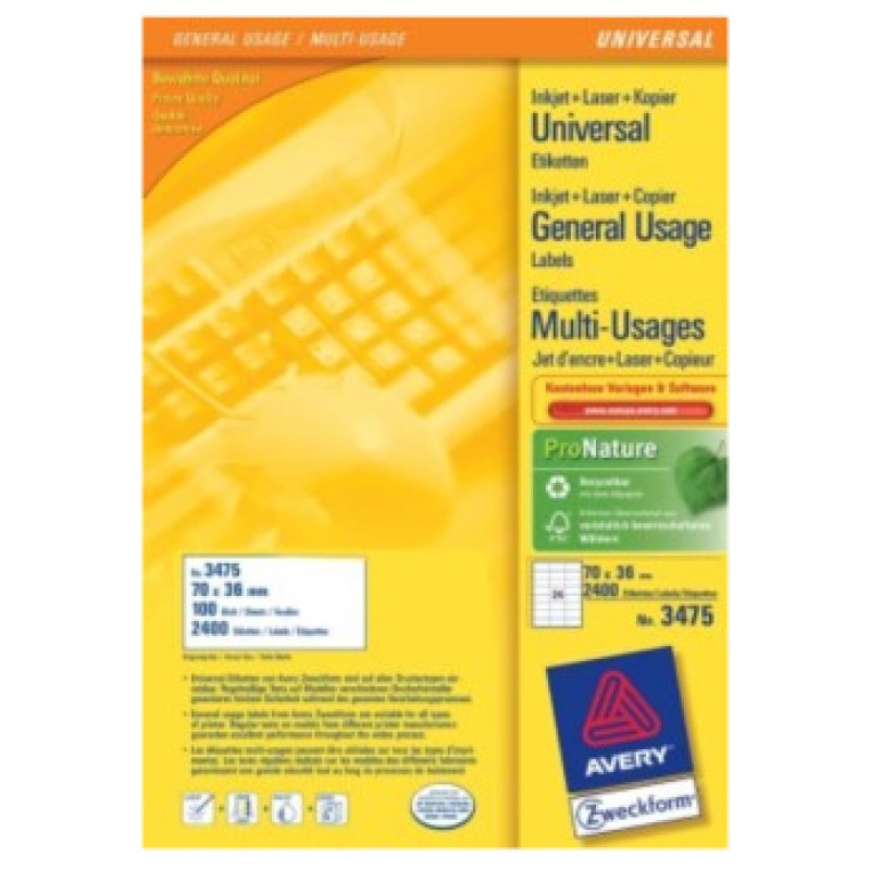 Avery 3475 printer label White