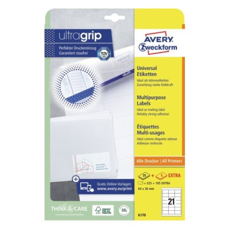 AVERY Zweckform Etiquette universelle, 64 x 36 mm, blanc