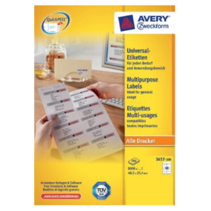 AVERY Zweckform Etiquette universelle, 48,5 x 25,4 mm, blanc
