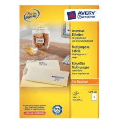 AVERY Zweckform Etiquette universelle, 210 x 297 mm, blanc