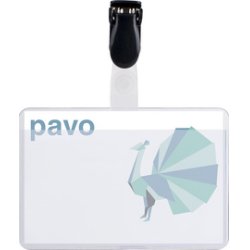 pavo Porte-badge, avec clip, 60 x 90 mm, transparent