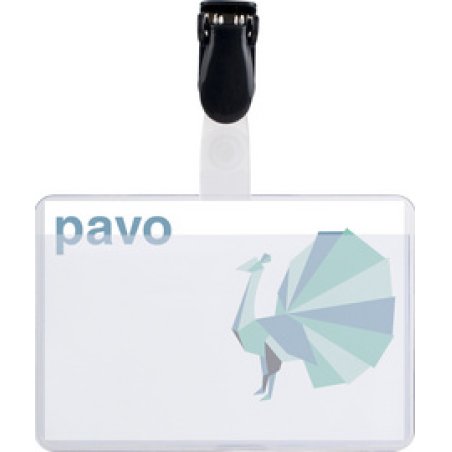 pavo Porte-badge, avec clip, 60 x 90 mm, transparent