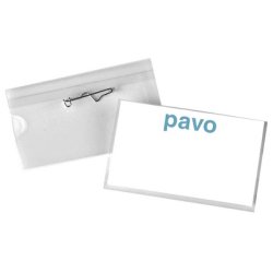 pavo Porte-badge, avec aiguille, 40 x 60 mm, transparent