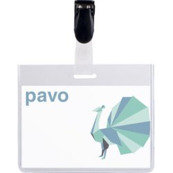 pavo Porte-badge, fermé en haut, avec clip, 60 x 90 mm