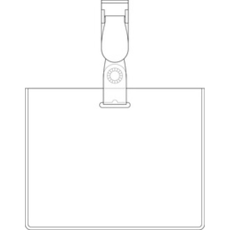 pavo Porte-badge, fermé en haut, avec clip, 60 x 90 mm