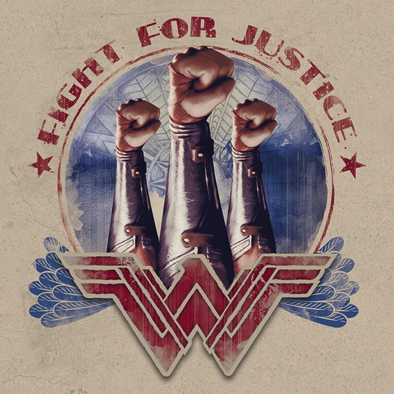 WONDER WOMAN - Canvas 40X40 '18mm' - Fight For Justice