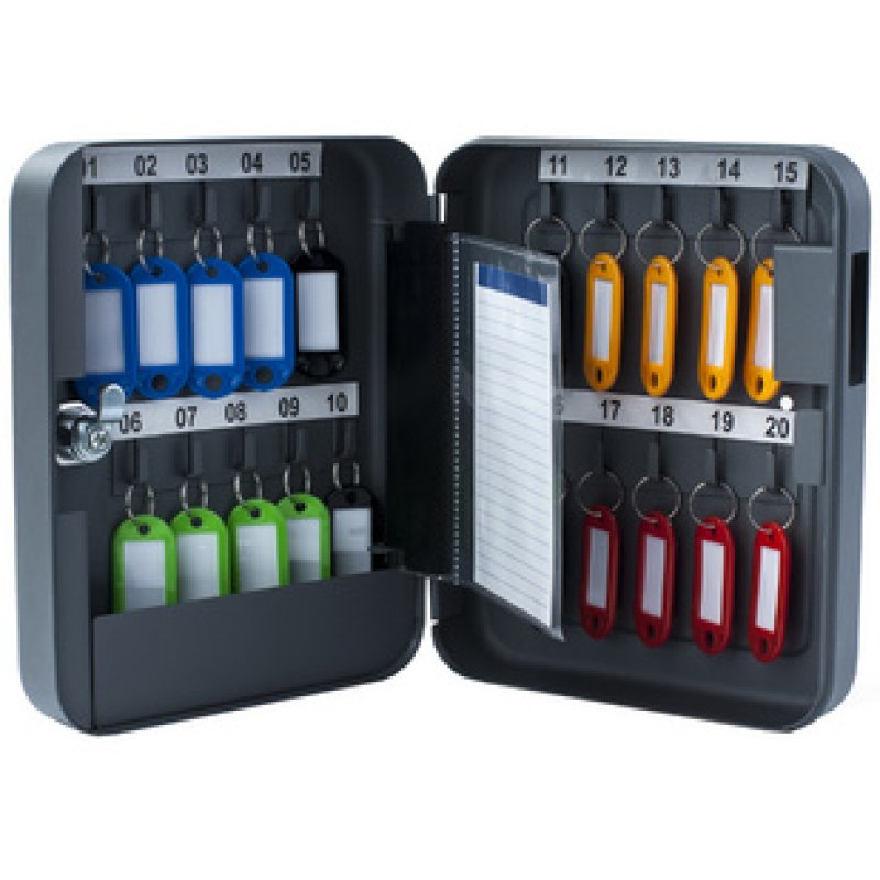 pavo Armoire à clés pour 30 clés, gris foncé