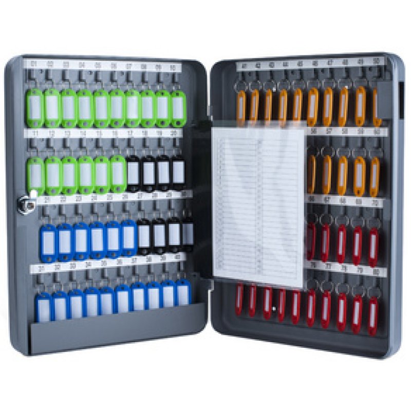 pavo Armoire à clés pour 80 clés, gris foncé