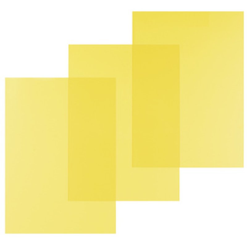 pavo plats de couverture, A4, PVC, 0,2 mm, jaune transparent