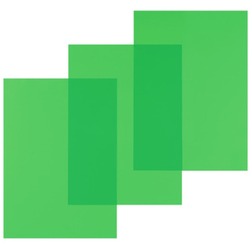 pavo plats de couverture, A4, PVC, 0,2 mm, vert transparent
