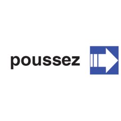pavo Plaque de signalisation "poussez", (L)170 x (H)47 mm