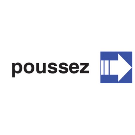 pavo Plaque de signalisation "poussez", (L)170 x (H)47 mm